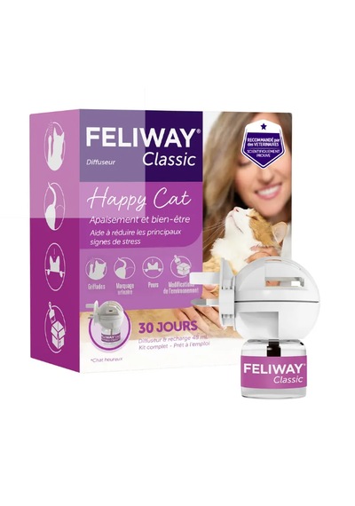 Feliway Classic Kedi Difüzör + 48 Ml Refill Kedi Çiş Yapma, Koltuk Tırmalama, Saklanma & Stres Önleyici Sentetik Feromon Veteriner Seti