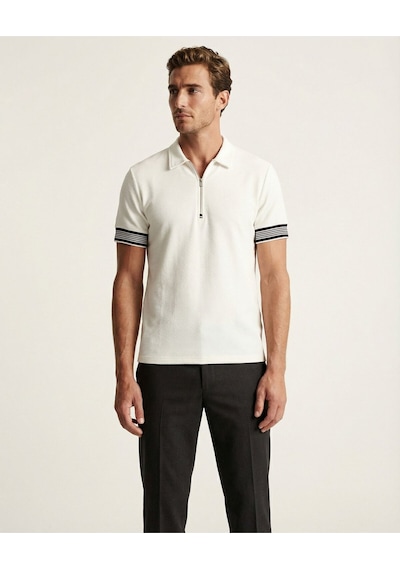 Caz 44715 Polo Yk T-shırt Ekru