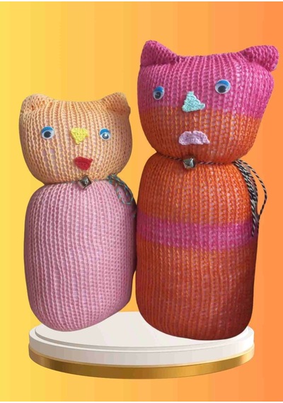 Tıkırık Örgü Yastık Uyku Ve Oyun Arkadaşı Şeker&fıstık - 35 Cm-45 Cm Diğer