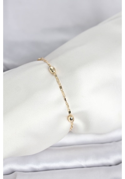 Cm 14k Gold Renk Damla Topçuk Model Kadın Bileklik Çok Renkli