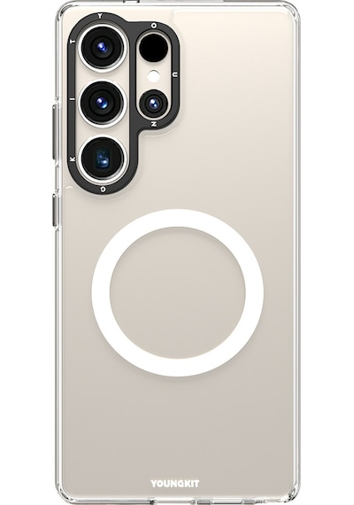Galaxy Uyumlu S25 Ultra Kılıf Magsafe Şarj Özellikli Cam Arka Yüzey Tpu Youngkit Gemstone Kapak Şeffaf