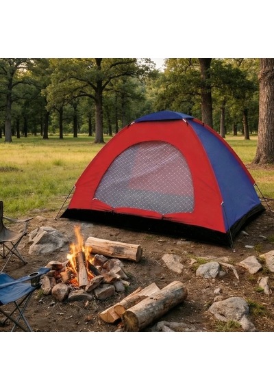6 Kişilik Manuel Kurulum Kamp Çadırı Aile, Doğa, Piknik Ve Outdoor Kamp Çadırı 220x250x150 Cm 546 Çok Renkli