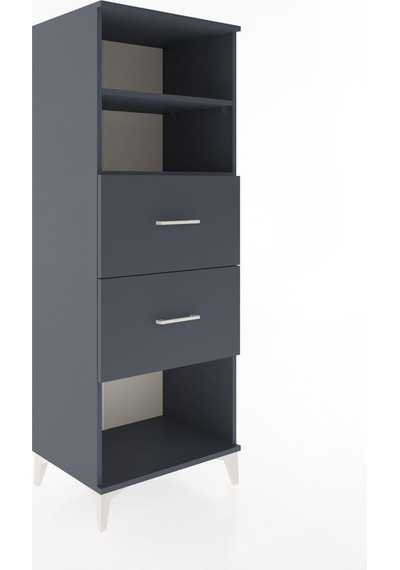 Hyperion Dolap 2 Raflı 2 Çekmeceli 60x44x163 Antrasit-antrasit Antrasit