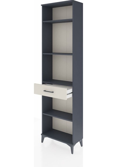 Arges Dolap 4 Raflı Tek Çekmeceli 60x30x221 Antrasit-aytaşı Antrasit