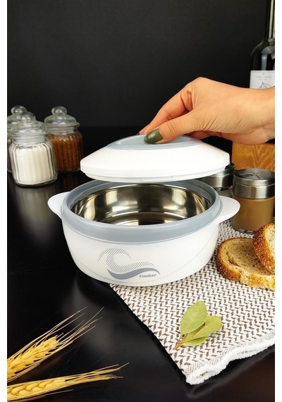 Digithome Ckr3149Paslanmaz Çelik Hazneli Yemek Termosu 1000 ML Beyaz