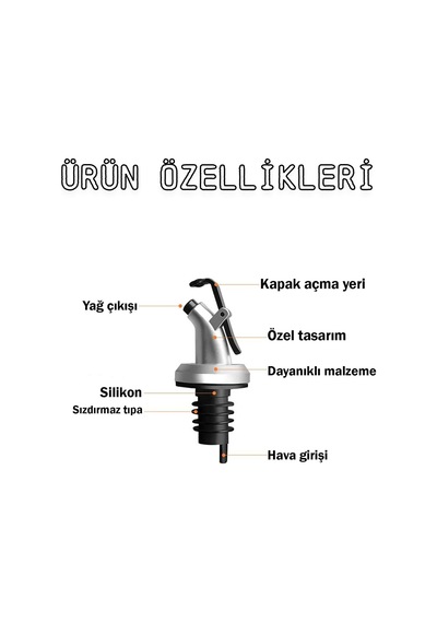 6 Adet Damlatmaz Sızdırmaz Kapaklı Yağdanlık Servis Aparatı Gri Silikon Mıt1300