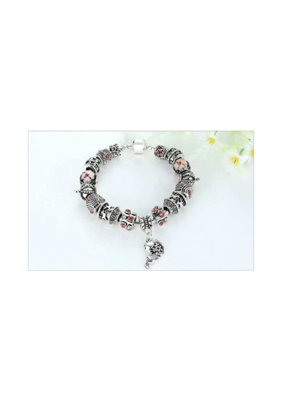 Charm Bileklik Gümüş Kristal Charmlı Gümüş Gümüş