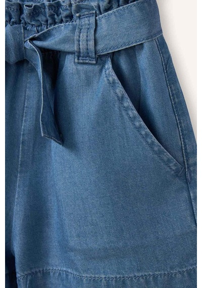 Defacto Paperbag Jean Mavi Şort Kız Bebek G9013a526hsnm28 Mavi-nm28