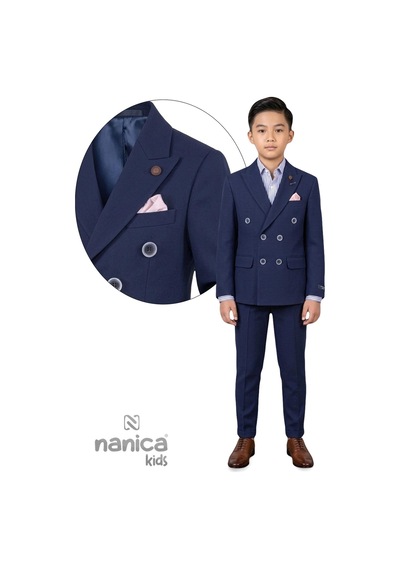 Nanica Kids Erkek Çocuk Kruvaze Takım Elbise Lacivert 126639