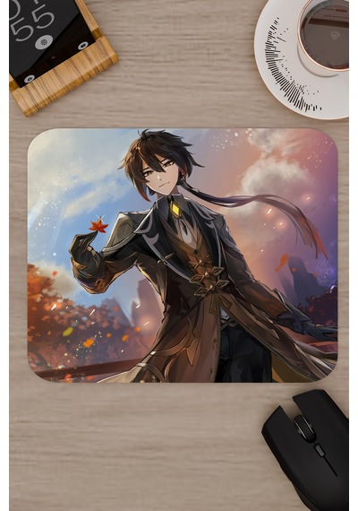 Zhongli Genshin Impact Anime Gacha V5 - 22x18 Gaming Mouse Pad Fare Altlığı