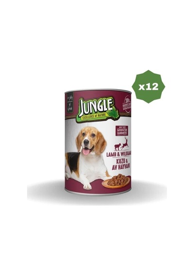 Jungle Kuzu Etli Yavru Köpek Maması 400 Gr - 12 Adet