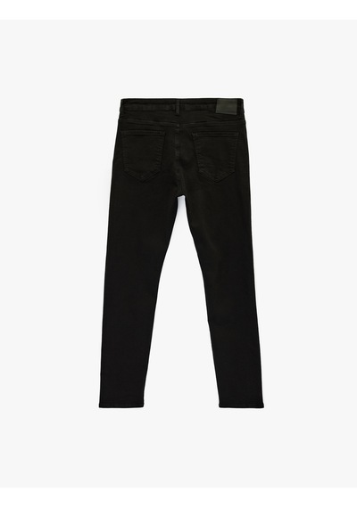 Koton Düğmeli Cep Detaylı Normal Bel Slim Fit Jean Pantolon - Brad Jean Siyah 6sam40115nd