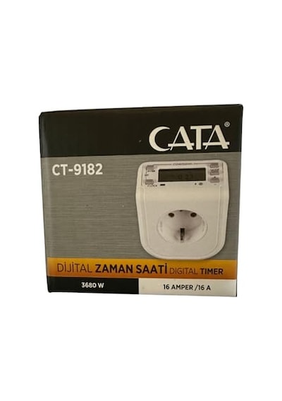 Ayrex Cata Ct-9182 Dijital Zaman Saati, 3680w, 16 Amper, Beyaz Ct-9182