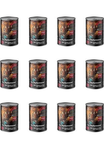 Pro Performance Sığır Etli Parça Etli Yetişkin Kedi Konservesi 400 Gr 12'li Paket