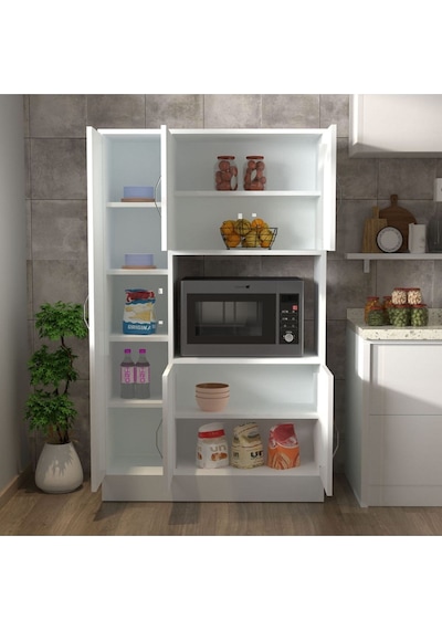 Riva 5 Kapaklı Çok Amaçlı Dolap Mutfak&banyo Dolabı,kiler Beyaz