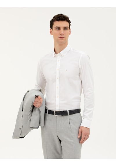 Pierre Cardin Erkek Beyaz Gömlek Desenli 50284872-vr013 Beyaz