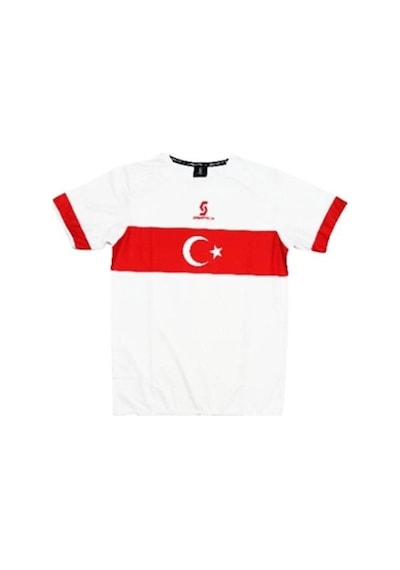 Sportech K0140 Türkiye Milli Takım Forması Tek Üst (Tek Kelime İsim Ve Numara Yazılır) Beyaz