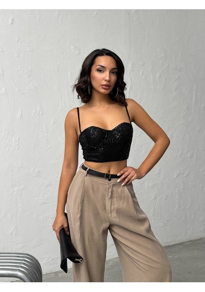 Verymoda Pulpayet Abiye Büstüyer - F2063 Siyah