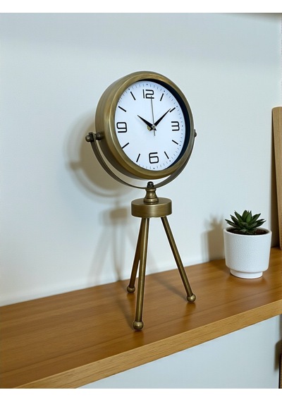 Eskitme Vintage Üç Ayaklı Masa Saati