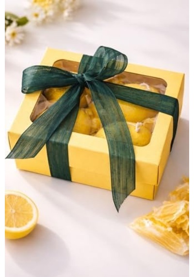 Nish Candles Limon Mum 4&apos Lü Set Hediye Kutusunda İlkbahar Yaz Dekoru Balkon Bahçe Dekorasyonu 50 x 22