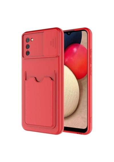 Galaxy A02S Kilif Deri Görünümlü Kartlikli Kamera Korumali Siliko 502087540