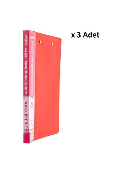 Bigpoint Çift Sıkıştırmalı Dosya A4 Mat Kırmızı X 3 Adet Diğer