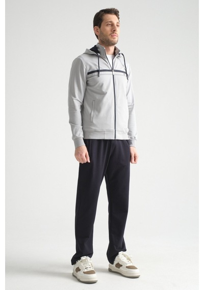 Shooter Sportswear Shooter Premium Dik Yaka Rahat Form Klasik Paça Erkek Eşofman Takımı Gri