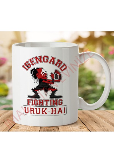 Isengard Dövüş Uruk Hai Yüzüklerin Efendisi İki Tarafı Baskılı Kupa Bardak.jpg