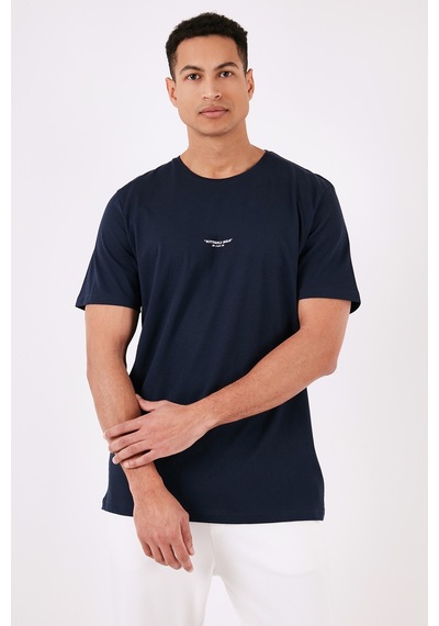 Buratti % 100 Pamuk Bisiklet Yaka Regular Fit Erkek T Shirt 5902757 Indigo