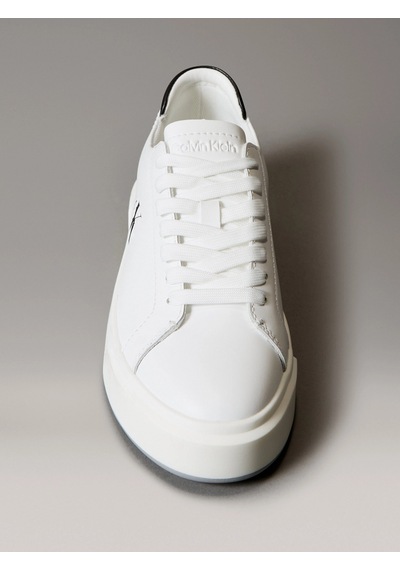 Calvin Klein Basket Cupsole Bağcıklı Deri Çok Renkli Kadın Beyaz Sneaker Yw0yw01945-01w Beyaz