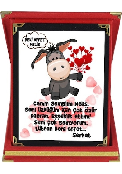 Özür Dilerim Eşeklik Ettim Hediyesi Plaket
