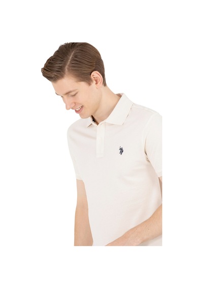 U.S. Polo Assn. Erkek Polo Yaka T-shirt Krem