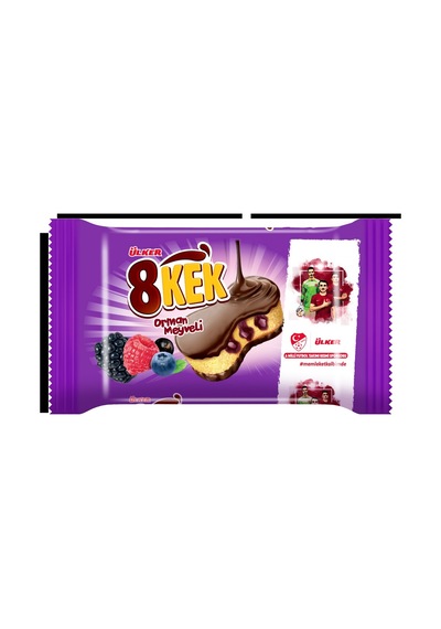 Ülker Dankek 8 Kek 24x55g Orman Meyveli - Pratik Atıştırmalık 2'li Ekonomik Paket - 2 Adet Tarı