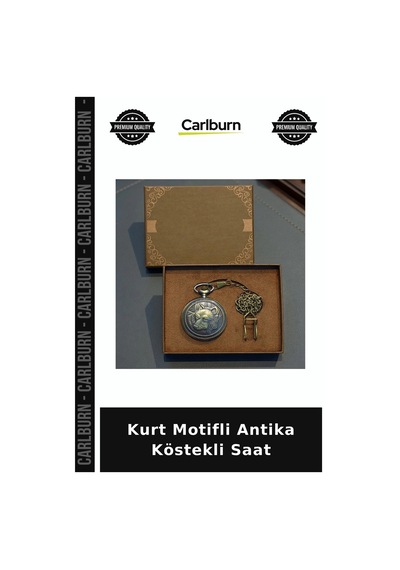 Kurt Motifli Antika Köstekli Saat Doğum Günü Hediyesi Özel Hediye Tarz Aksesuar Çok Renkli