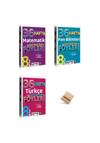 Yargı Lgs 2027 8. Sınıf Matematik Türkçe Ve Fen Bilimleri Ödev Föyleri 3lü Set + Telefon Standı