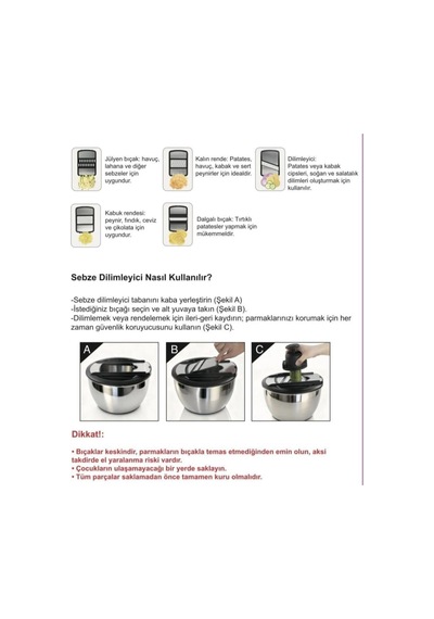 Tr Mien Salata Kurutucu Rende Seti 5 Litre Zf2521 Diğer
