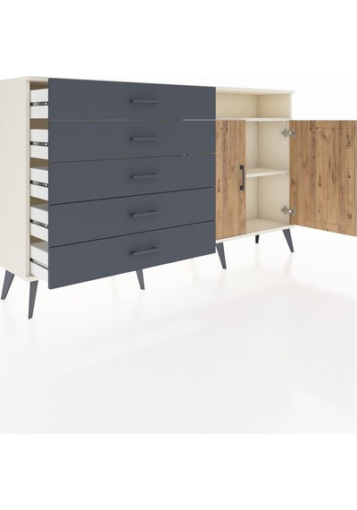 Arges Konsol 2 Raflı 5 Çekmeceli 2 Kapaklı 176x30x99 Aytaşı-çam/a Aytaşı-çam/antrasit Arges Konsol 2 Raflı 5 Çekmeceli 2 Kapaklı 176x30x99 Aytaşı-çam/a Aytaşı-çam/antrasit