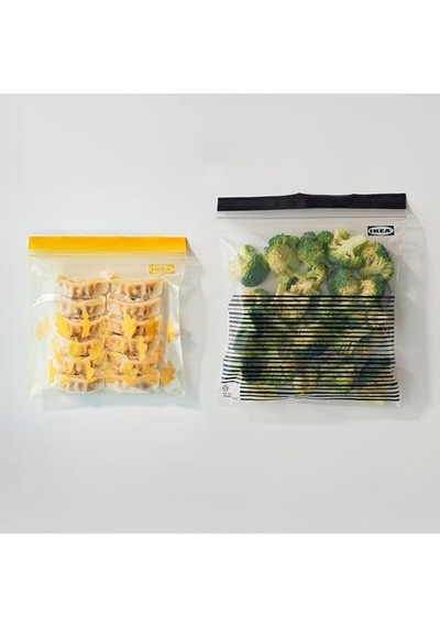 Ikea Istad Kilitlenebilir Buzdolabı Poşeti, Siyah-sarı, 2,5 Lt Ve 1,2 Lt, 50 Adet