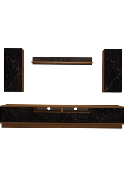 Decoraktiv Trendstyle 5220ds Mdf Tv Ünitesi Tv Sehpası Ceviz - Siyah Mermer