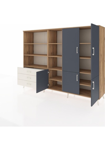 Hyperion Dolap 11 Raflı 3 Çekmeceli 5 Kapaklı 220x44x163 Çam-antr Çam-antrasit/aytaşı Hyperion Dolap 11 Raflı 3 Çekmeceli 5 Kapaklı 220x44x163 Çam-antr Çam-antrasit/aytaşı