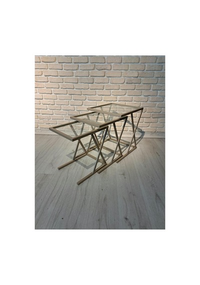 Şeffaf Camlı, Metal Zigon Sehpa Çok Renkli - 922788829 Çok Renkli
