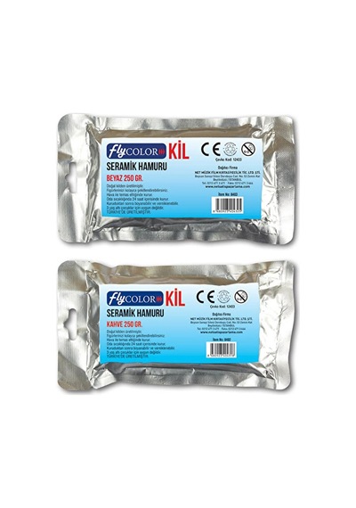3 Adet Fly Seramik Hamuru Beyaz Kil 250 Gr