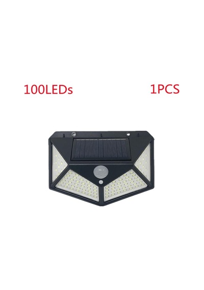 Açık 100 Led Güneş Işığı Hareket Sensörü Su Geçirmez Güneş Işığı Bahçe Dekorasyon Sokak Lambaları Güneş Enerjili Fener Duvar Lambası 100leds Black