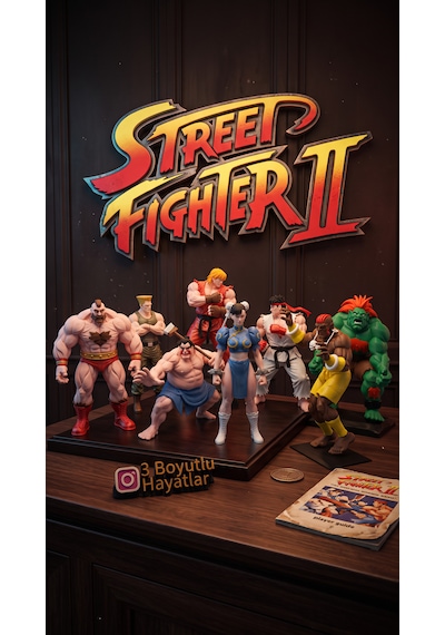 Street Fighter Guile Figür - Özel Tasarım 3d Askeri Oyuncak Heykel Biblo Oyun Odası Dekoru