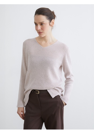 Lcw Grace Pembe V Yaka Kadın Triko Kazak