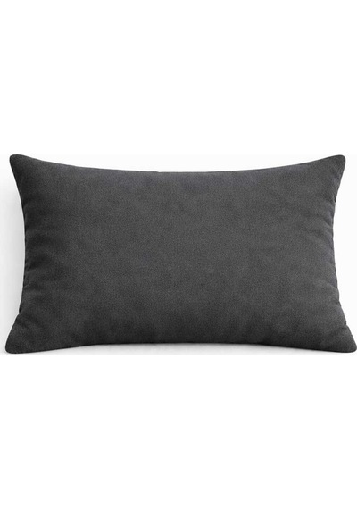 Kadife Dokulu Koyu Gri Kırlent Yastık Kılıfı Antrasit 2 Adet 45 X 45 Cm