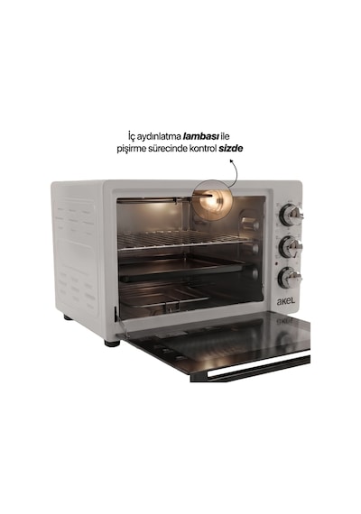 Akel AF340L 34 L Gri Mini/Midi Fırın