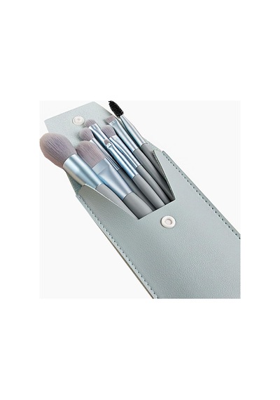 Lexroo 8 Parça Deri Makyaj Fırçası Seti Fondöten Far Pudra Eyeliner Fırça Set Cin828mv