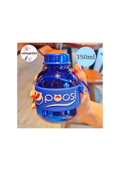 Mini Renkli Su Şişesi 350ml Figürlü Renkli Mini Suluk Matara 350ml Lacivert
