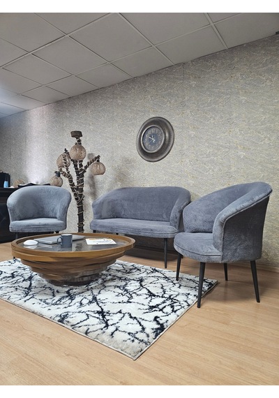 Zafir Teddy Takım Siyah Boyalı Sivriltme Ayak Çay Seti Koltuk - Berjer , Balkon, Salon, Ofis Gri Zafir Teddy Takım Siyah Boyalı Sivriltme Ayak Çay Seti Koltuk - Berjer , Balkon, Salon, Ofis Gri